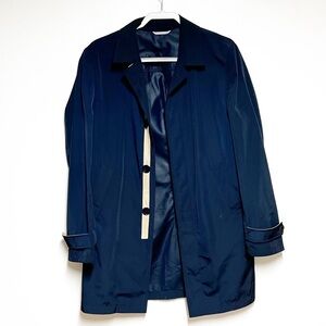 New Father & Sons French Luxury Navy Trench Coat Mens Sz S